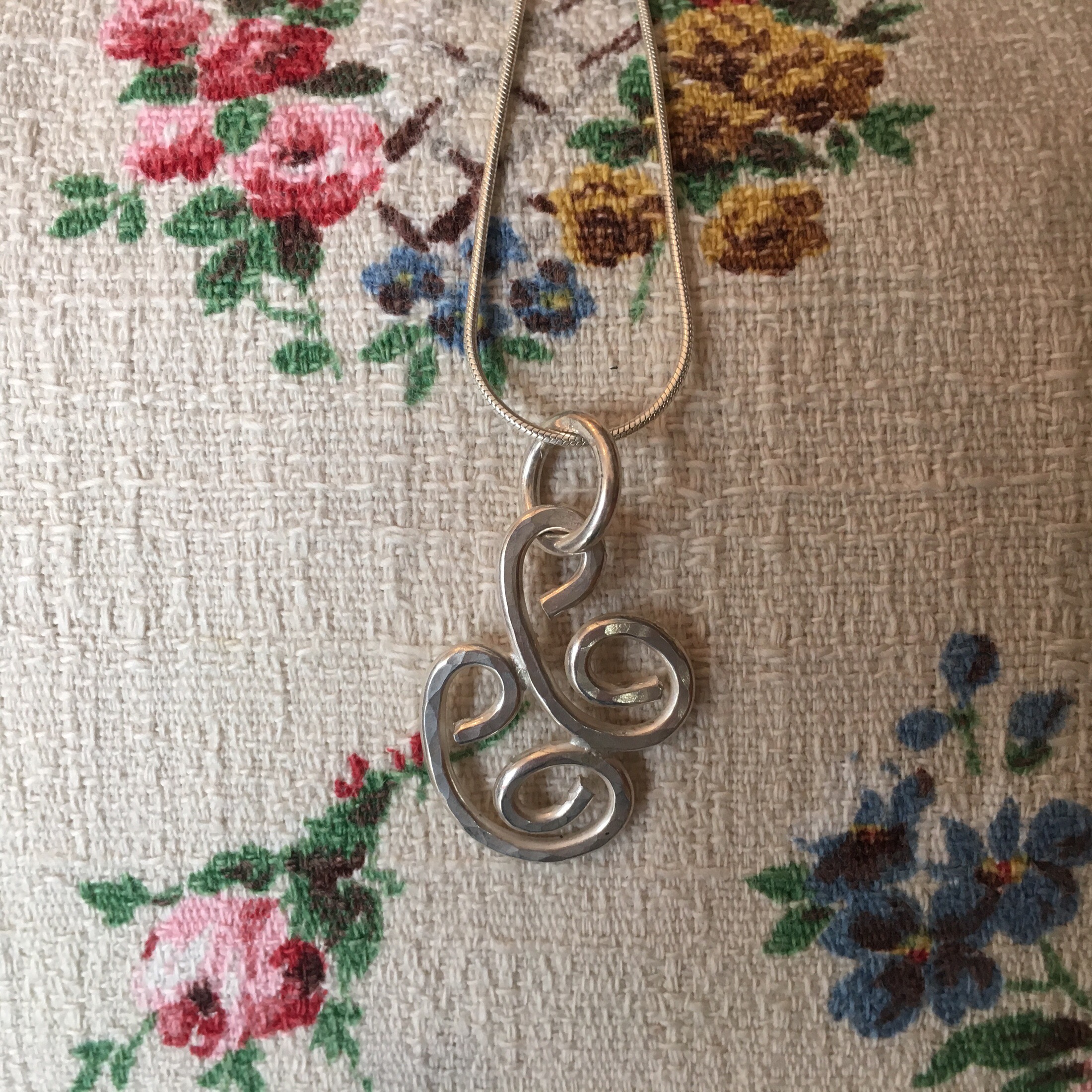 Silver Celtic spiral pendant